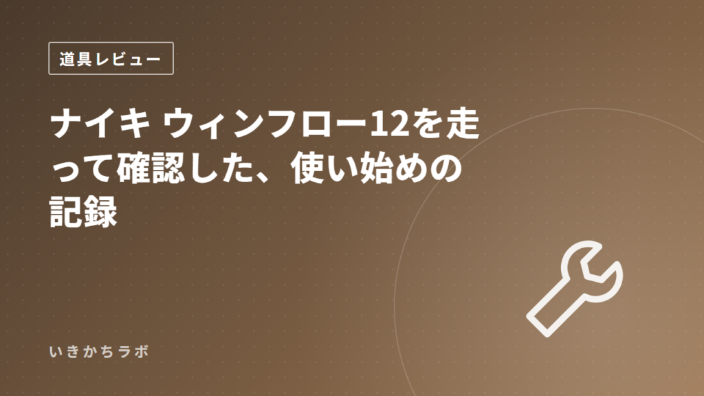 ナイキ ウィンフロー12を走って確認した、使い始めの記録